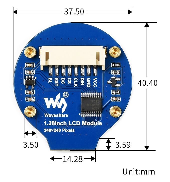 1.28'' 240x240 Round Oled LCD Screen