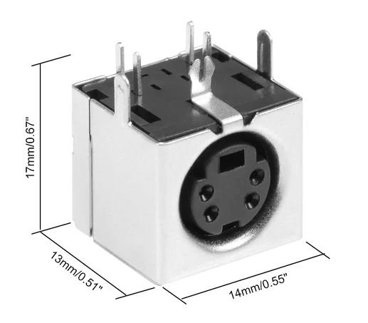 4 Pin Female Mini DIN Connector - Pcb Type