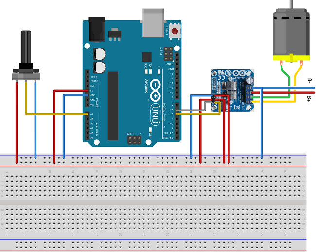 BTS7960B Arduino Bağlantı Şeması