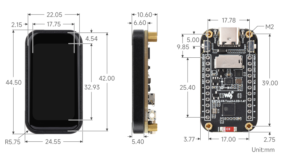 ESP32-C6-Touch-LCD-1.47-details-size