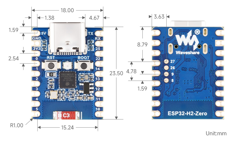 ESP32-H2-Zero-details-size