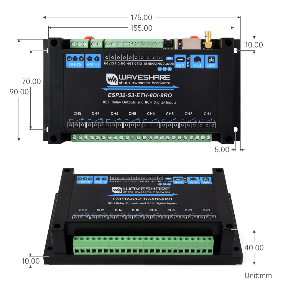 ESP32-S3-ETH-8DI-8RO-details-size