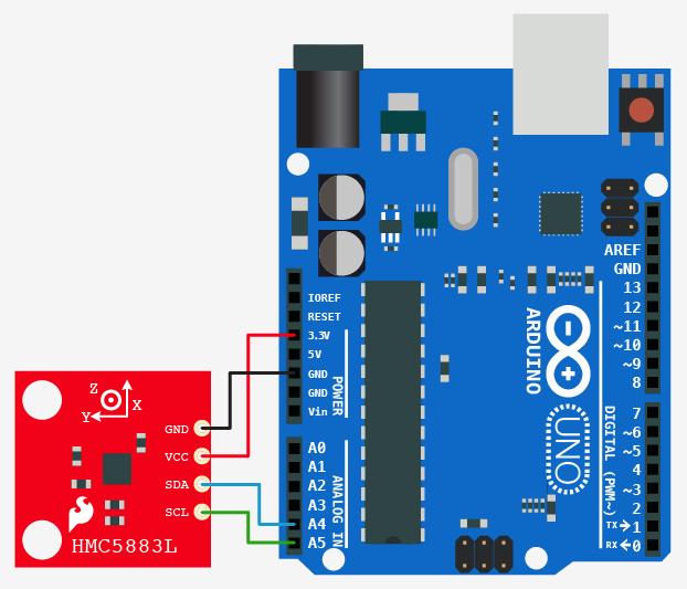 HMC5883L Arduino Pinout