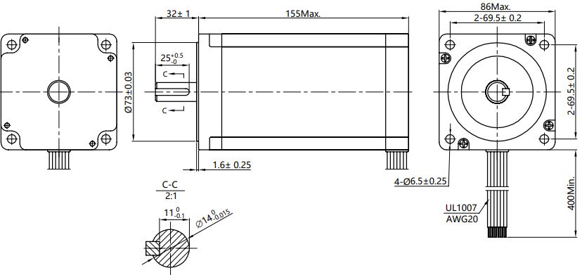 JK86HS155-4208-dimensions