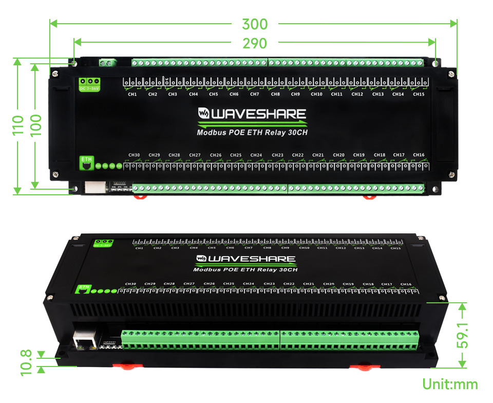 Modbus-POE-ETH-Relay-30CH-details-size