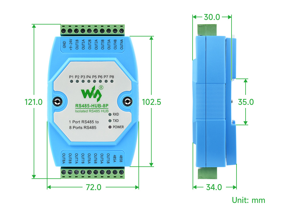 RS485-HUB-8P-details-size