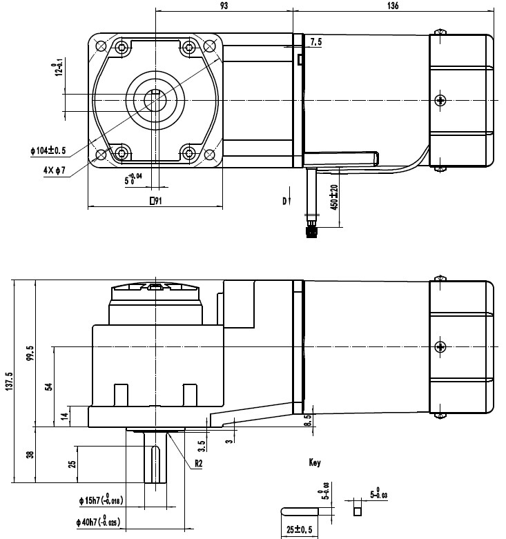 YY90-220-60-37-5RPM-cizim