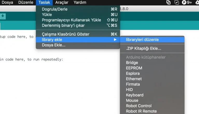 Arduino Kütüphane Yükleme