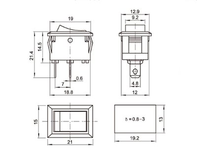 KCD1 White Green Illuminated On/Off Switch 4 Pin