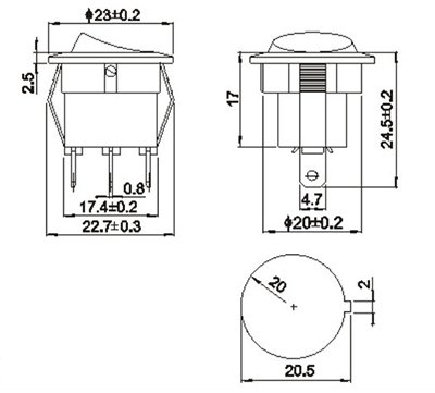 KCD2 Işıklı 3-Pin On/Off Anahtar