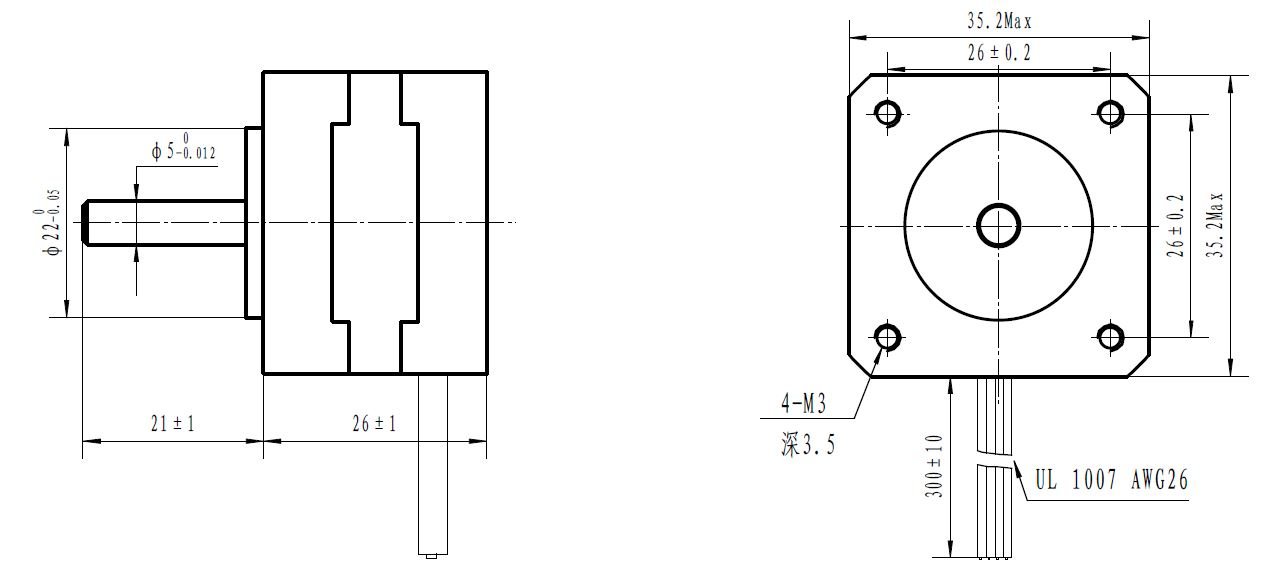 NEMA 14 Bipolar, 200 Adım, 35×26mm, 7.4V Step Motor - PL-1207