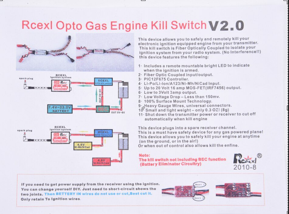 Opto Gaz Motoru Kapatma Anahtarı - Kill Switch