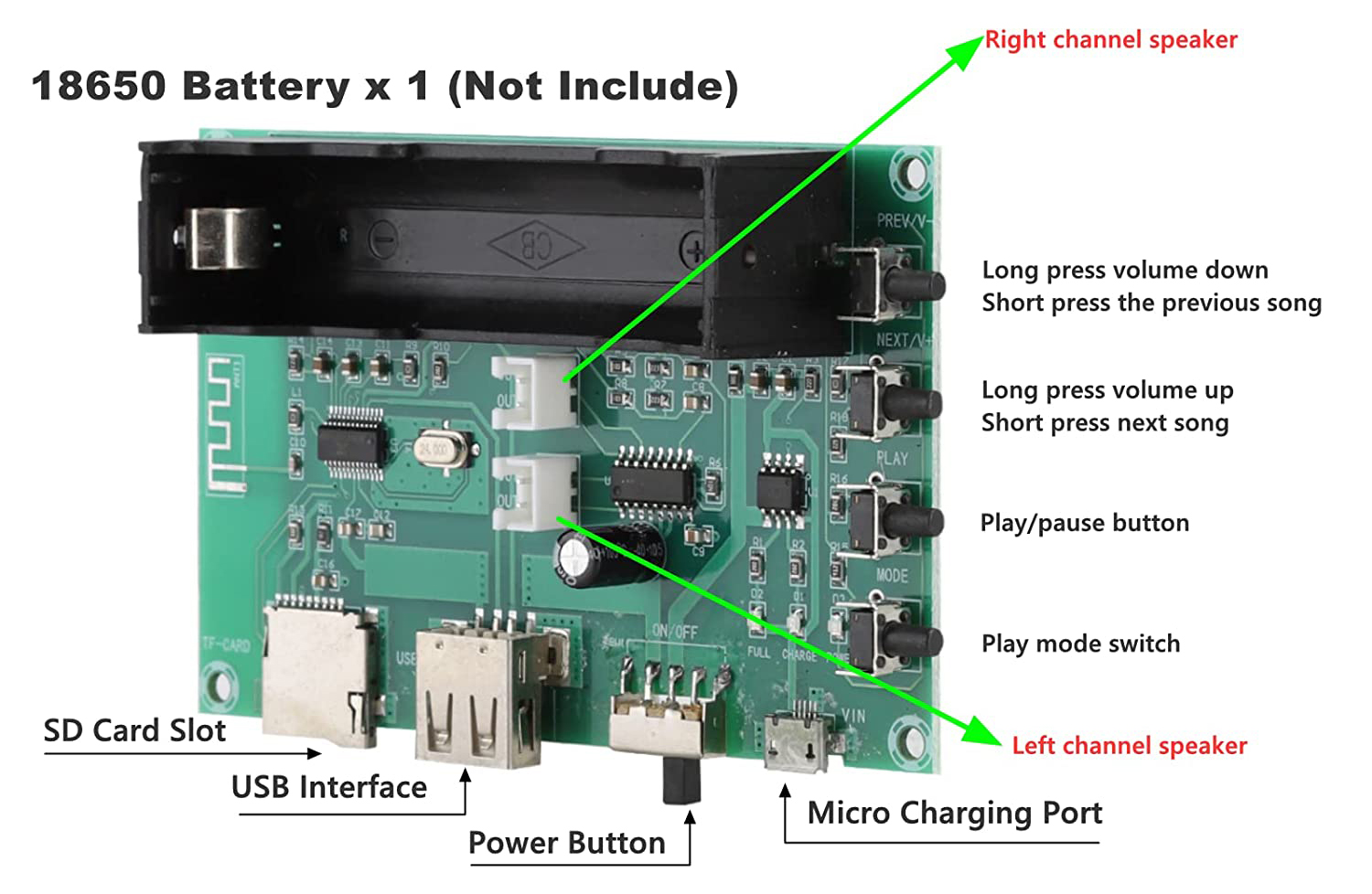 PAM8403 HW-433 2x5W Bluetooth Amfi Modülü