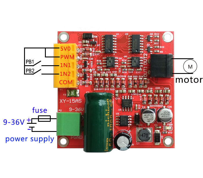 DC 9-36V 12A PWM Motor Driver