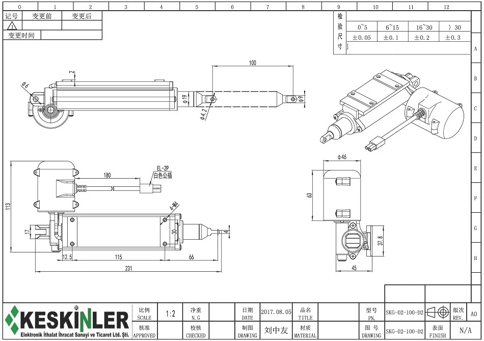 SKG-02-100-D2 TEKNİK ÇİZİM