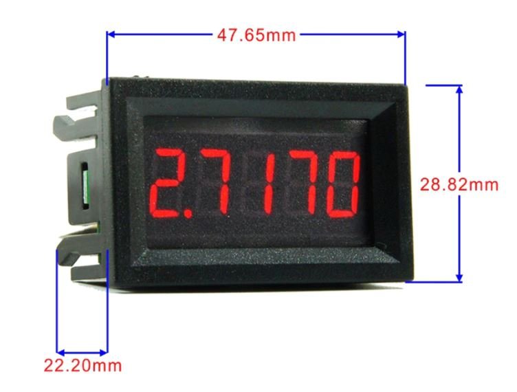 DC 0- 5.0000mA High Precision Digital Ammeter - Red