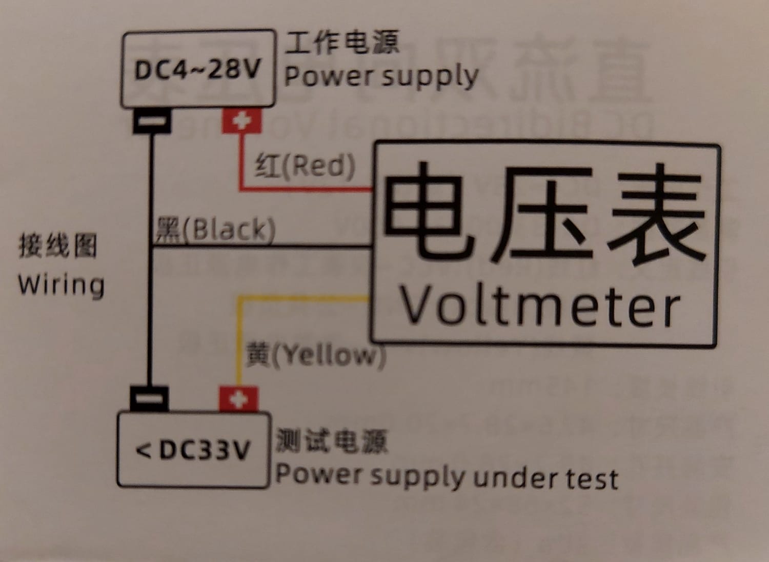 DC 0-33.000V Yüksek Hassasiyetli Dijital Voltmetre - Kırmızı