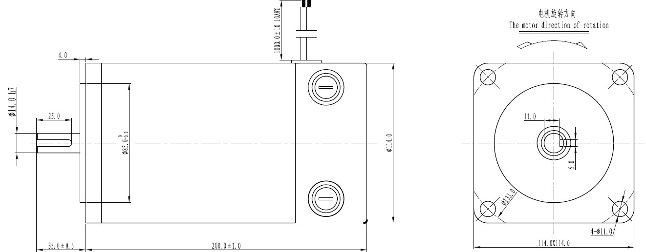 zyt114-500w-1800rpm-dimensions