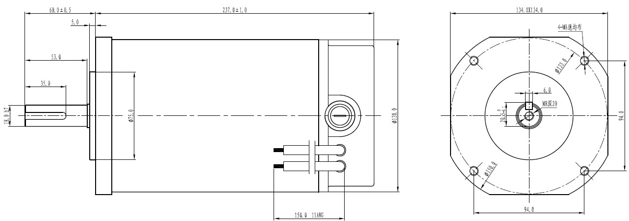 zyt130-1000w-1800rpm-dimensions